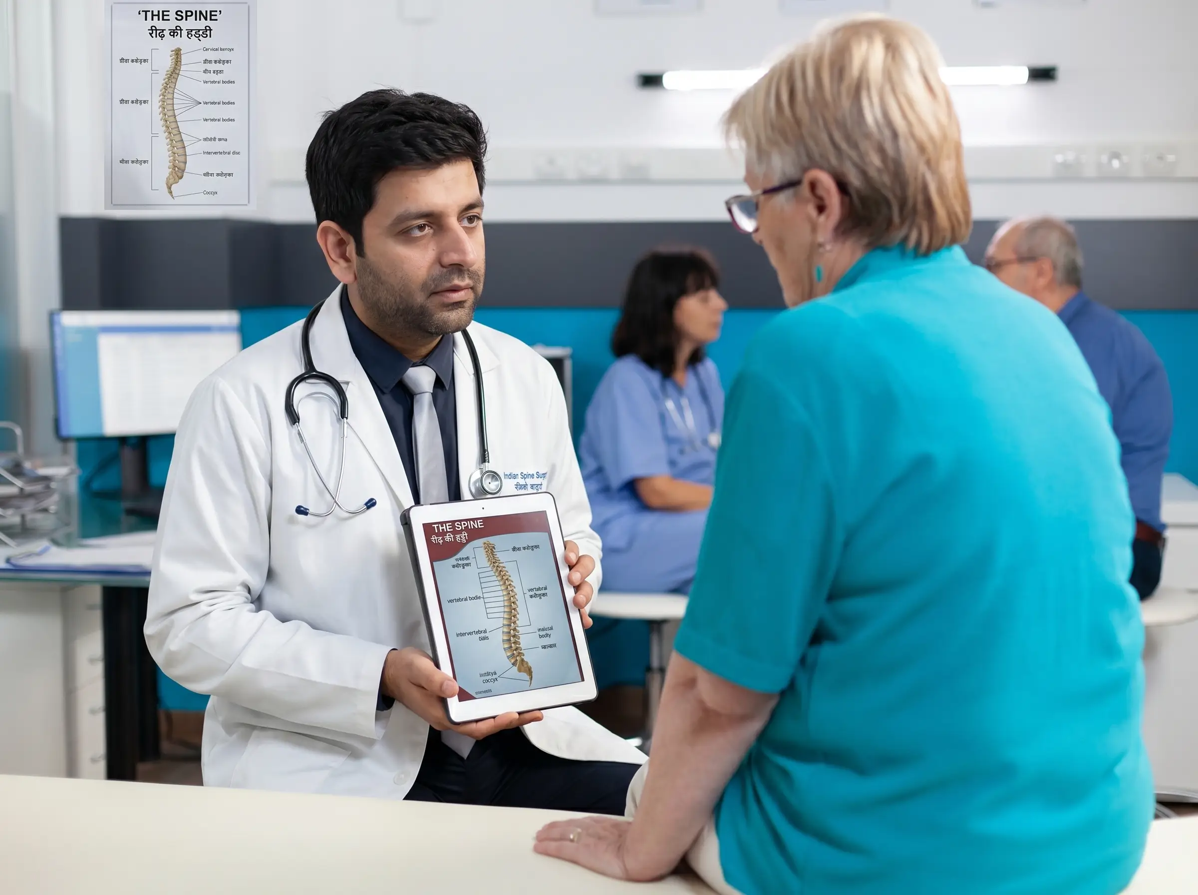 Dr. Sameer with old lady patient
