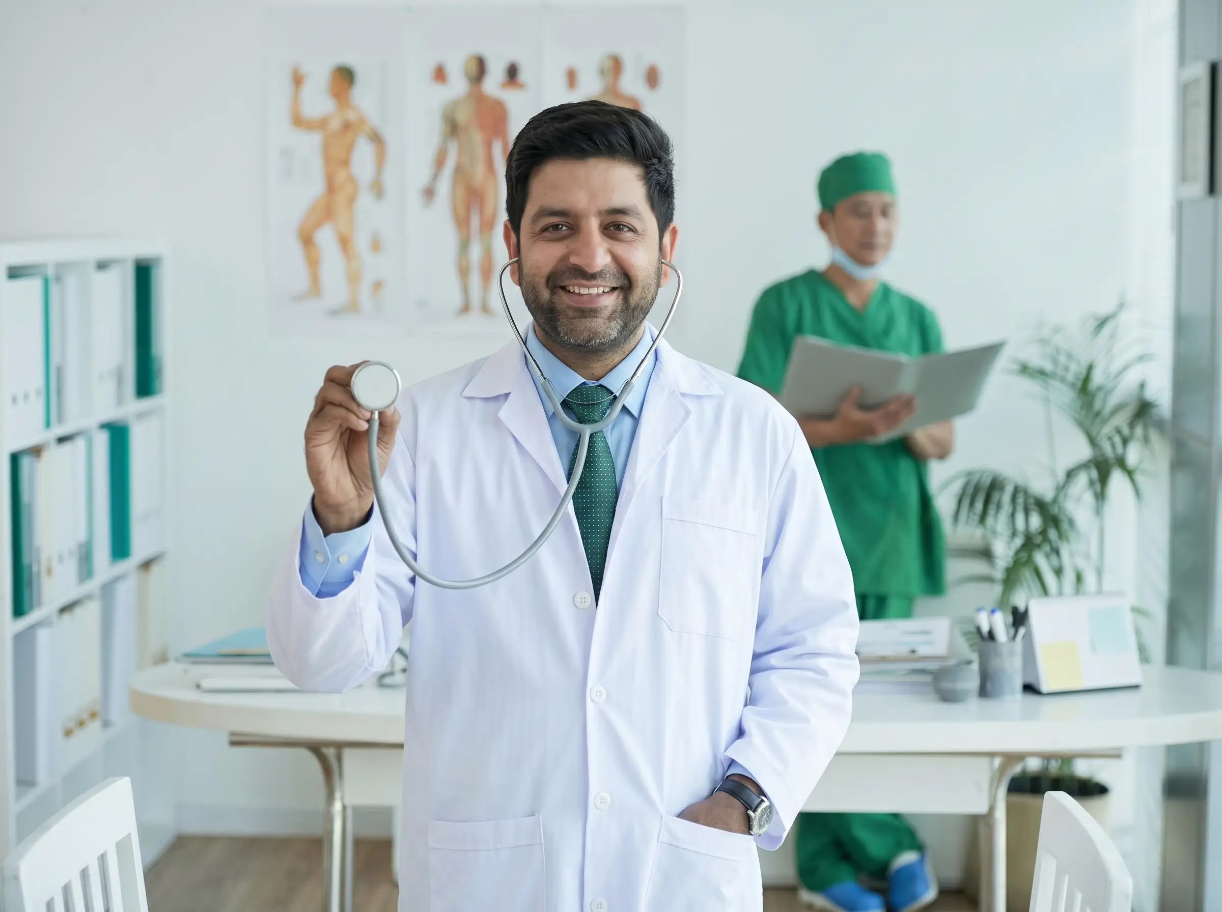 Dr. Sameer with stethoscope